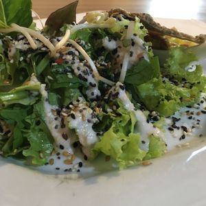 Salada mix de alface creme de girassol brotos e Gergelim  at Raw Porto Alegre in Porto Alegre