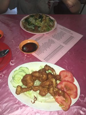 fried cauliflower & a BIG portion of noodles at Wan Fo Yuan in Kuala Lumpur