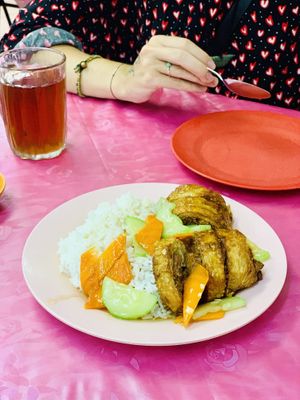 Sweet and sour “duck” with rice.  at Wan Fo Yuan in Kuala Lumpur