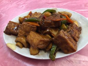 Tofu and veg at Wan Fo Yuan in Kuala Lumpur