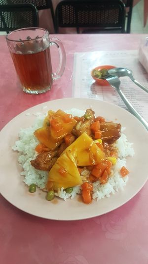 Vegeterian Rib with white rice at Wan Fo Yuan in Kuala Lumpur
