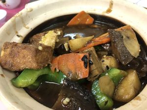 Braised clay pot tofu at Wan Fo Yuan in Kuala Lumpur