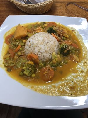 Vegan curry at Ulrike's Cafe in Calca