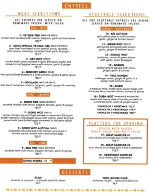 Menu at Ada's Gojjo in Asbury Park