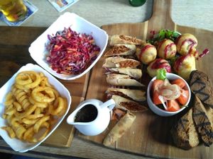 Vegan sharing platter at Two Wolves Kitchen in Brighton