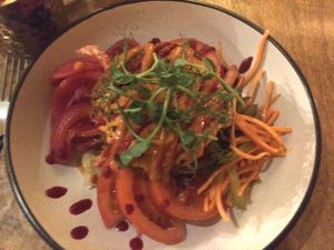 Bunless bean burger at Two Wolves Kitchen in Brighton