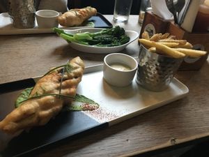 “Fish” and chips at Two Wolves Kitchen in Brighton