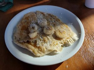 Vegan breakfast: pancake at Hausboot in Ludwigshafen