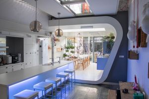 futuristic breakfast room at AM/PM in Bruges