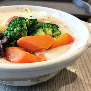 Organic soya porridge at Truly Vegetarian in Central Singapore