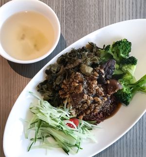 Taiwanese rice at Truly Vegetarian in Central Singapore