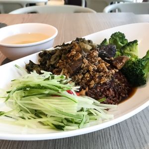 Rice set at Truly Vegetarian in Central Singapore
