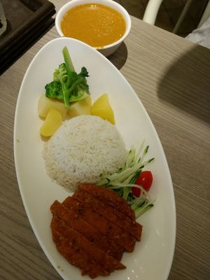 Chicken cutlets at Truly Vegetarian in Central Singapore