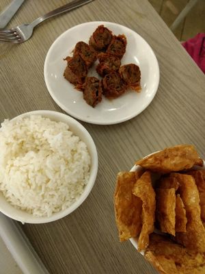 Shrimp and crispies at Truly Vegetarian in Central Singapore