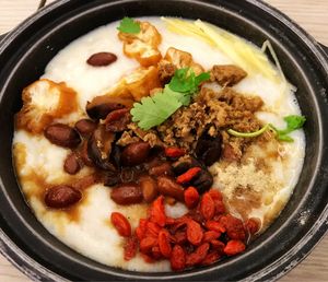 Signature Soya porridge  at Truly Vegetarian in Central Singapore