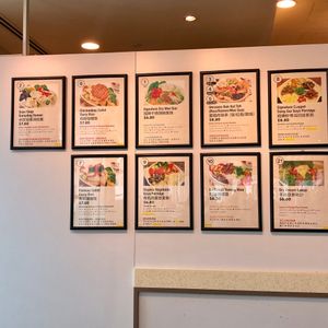 Menu board  at Truly Vegetarian in Central Singapore