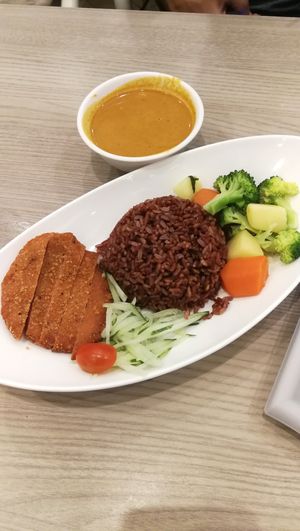 chickenless curry rice at Truly Vegetarian in Central Singapore