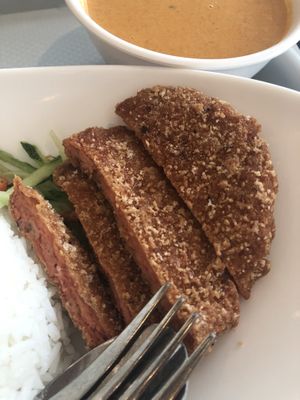 6. chickenless cutlet curry rice $7.80  at Truly Vegetarian in Central Singapore