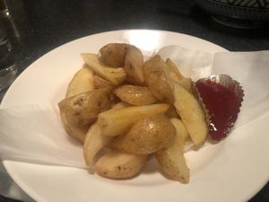 Potatoes delicious-I’m a Vegan-had the vegetable curry. Unfortunately did have butter in it. Lovely clean friendly restaurant  at Syoujikimura in Furano