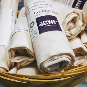 Reusable bread bags at Bio Prodajalna Norma in Celje