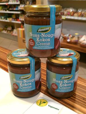 Vegan nuss nougat coconut spread at Bio Prodajalna Norma in Celje