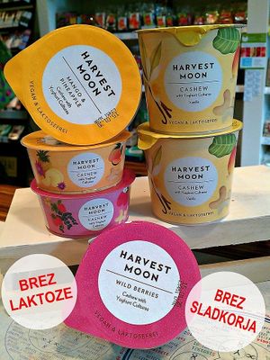 Vegan yogurts. Photo by: NORMA on Facebook at Bio Prodajalna Norma in Celje