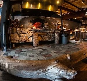 Pizza oven at Flatbread Company in Providence