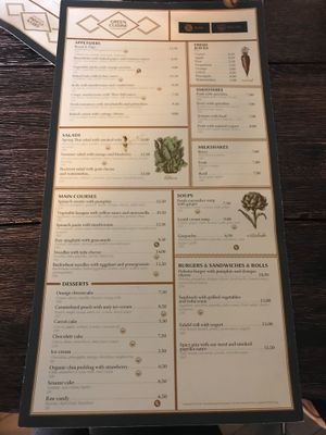 menu one side at Green Cuisine in Minsk