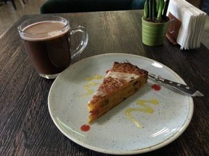 Cake and chocolate at Green Cuisine in Minsk