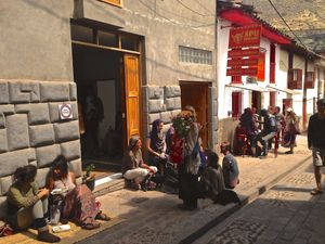 The front door at Sacred Sushi and Curry Sunday in Pisac