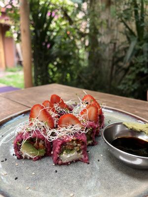   at Sacred Sushi and Curry Sunday in Pisac