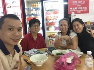 wefie take by the owners & staff who were really friendly at Friend of Vegetarian Food Stall - Asia Cafe in Penang