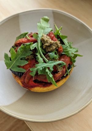 Roast Veggie Polenta Tart - GF vegan 😋 at The Garden Plate in Lismore