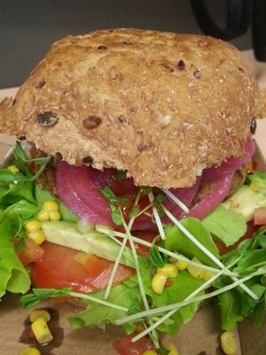 OMG! Mexican Bean Burger at The Garden Plate Lismore at The Garden Plate in Lismore