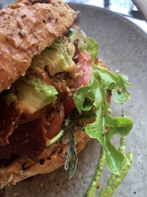 I cut this in half and tucked in before I thought to take a photo.  It was delicious.   at The Garden Plate in Lismore