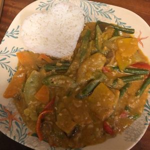 Veggies in a peanut sauce  at Ven'z Kitchen in Moalboal