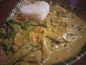 Veg yellow curry at Ven'z Kitchen in Moalboal