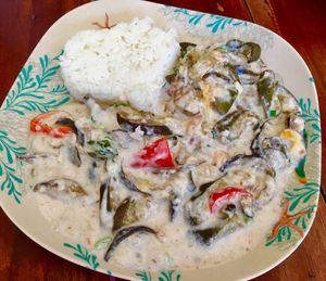 Ginataang something (coconut milk) at Ven'z Kitchen in Moalboal