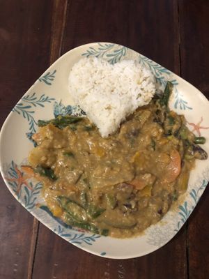 Veggies with peanut butter  at Ven'z Kitchen in Moalboal