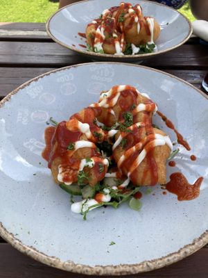 Sriracha tempura cauliflower  at The Chester Arms in Chicheley