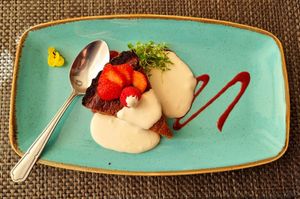 Vegan pumpkin pie at The Chester Arms in Chicheley