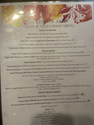 Autumn ‘22 menu  at The Chester Arms in Chicheley