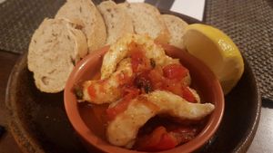 Garlic 'prawns' at The Chester Arms in Chicheley