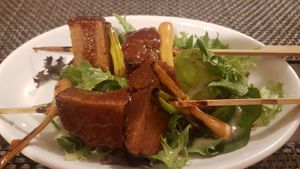 Teriyaki skewers at The Chester Arms in Chicheley