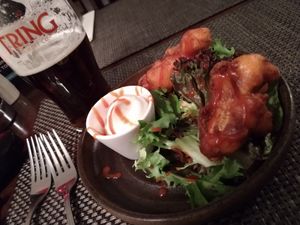 Cauliflower sriracha starter at The Chester Arms in Chicheley