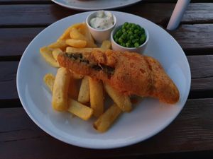 Vegan Fish & Chips at The Chester Arms in Chicheley