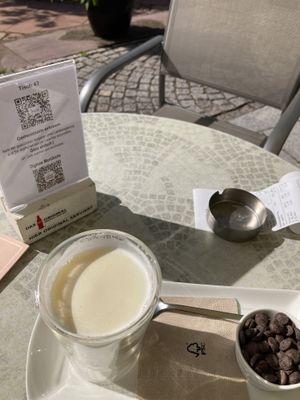 hot milk with dark chocolate at Cafe Pause in Freudenstadt