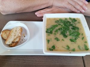 Kräutercremesuppe, Tagesgericht at Cafe Pause in Freudenstadt