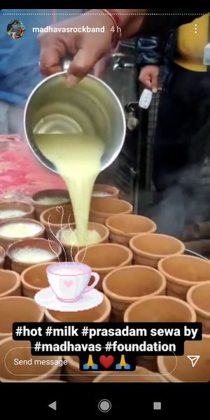 Hot Milk Prasadam Distribution... Vrindavana, India  #Veganuary at Govinda's - North City in Dublin