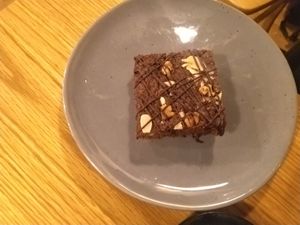 Vegan carob brownie at Govinda's - North City in Dublin